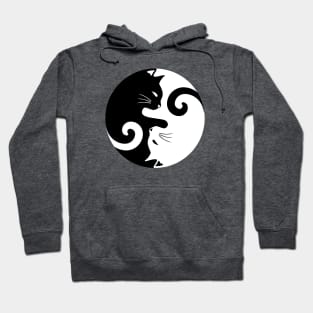 Ying Yang Cats - Black and white Hoodie